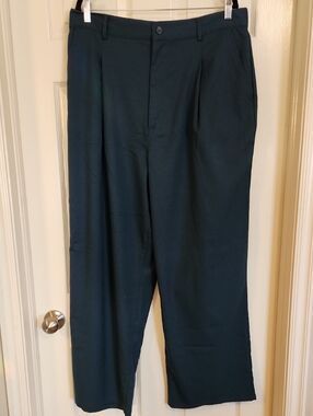 Urban Outfitters Wide Leg Dress Pants in Dark Teal